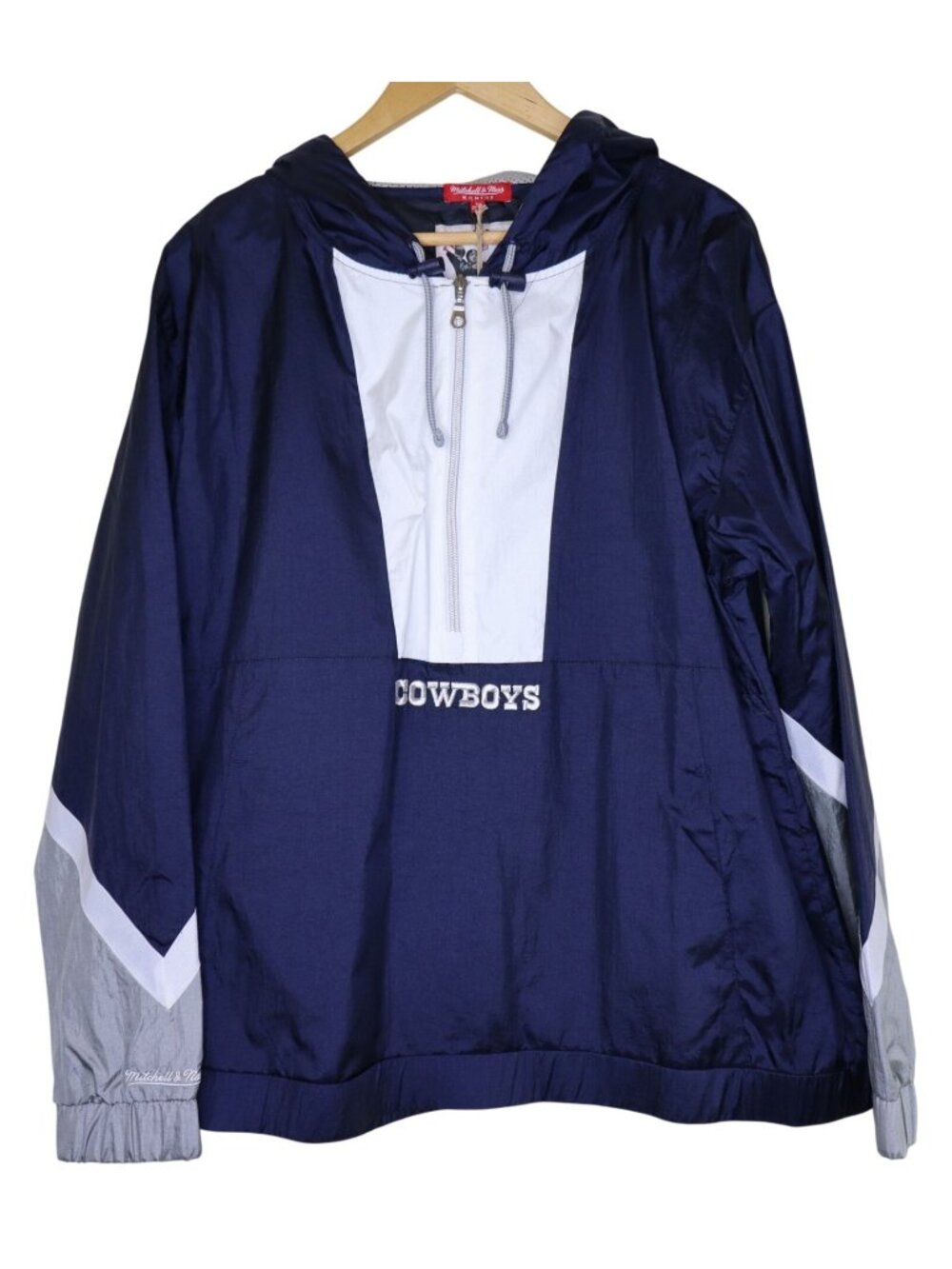 Mitchell & Ness Dallas Cowboys NFL Half-Zip Pullover Womens Large Blue White